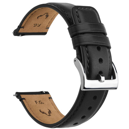 HOTFullmosa Leather Watch Bands for Men, 18mm 19mm 20mm 21mm 22mm 24mm 26mm Quick Release Watch Bands Strap - Burnished Band Vintage Wristband with Stainless Steel Metal Clasp