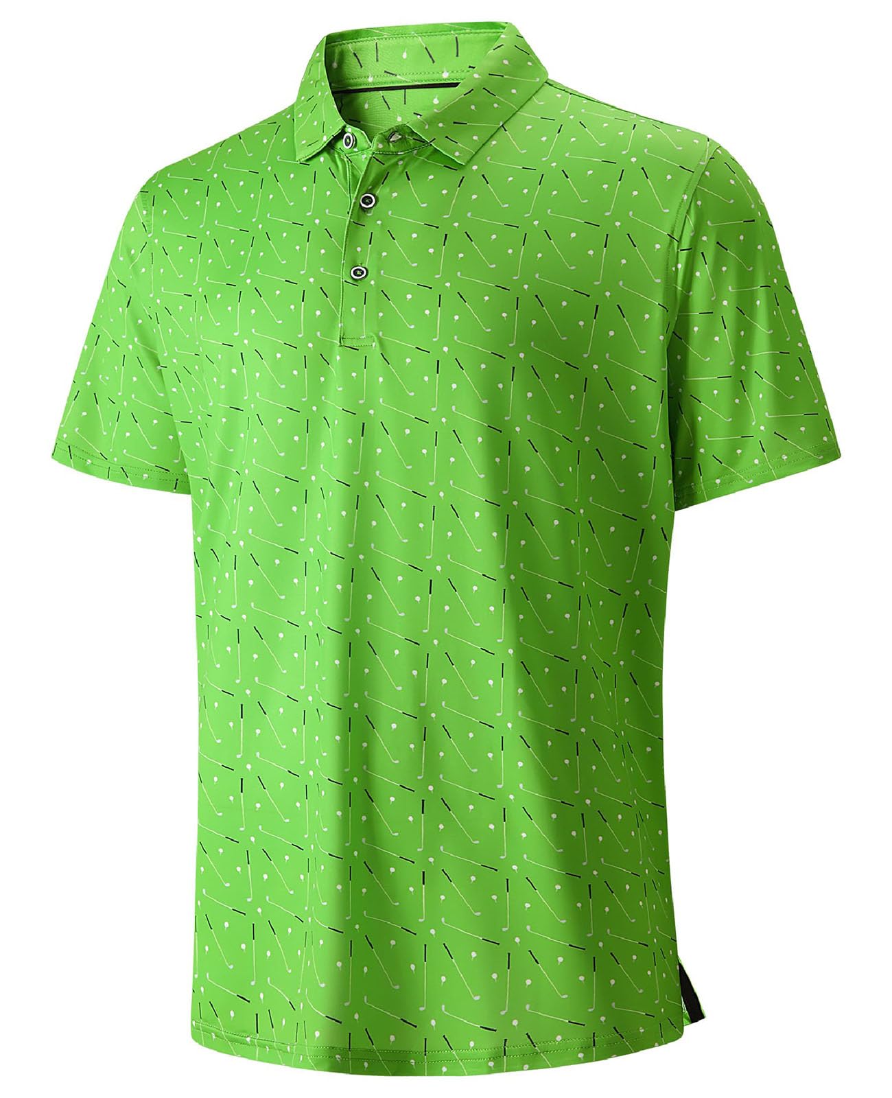 HOTHodaweisolp Golf Shirts for Men Dry Fit Print Moisture Wicking Performance Short Sleeve Polo Shirt