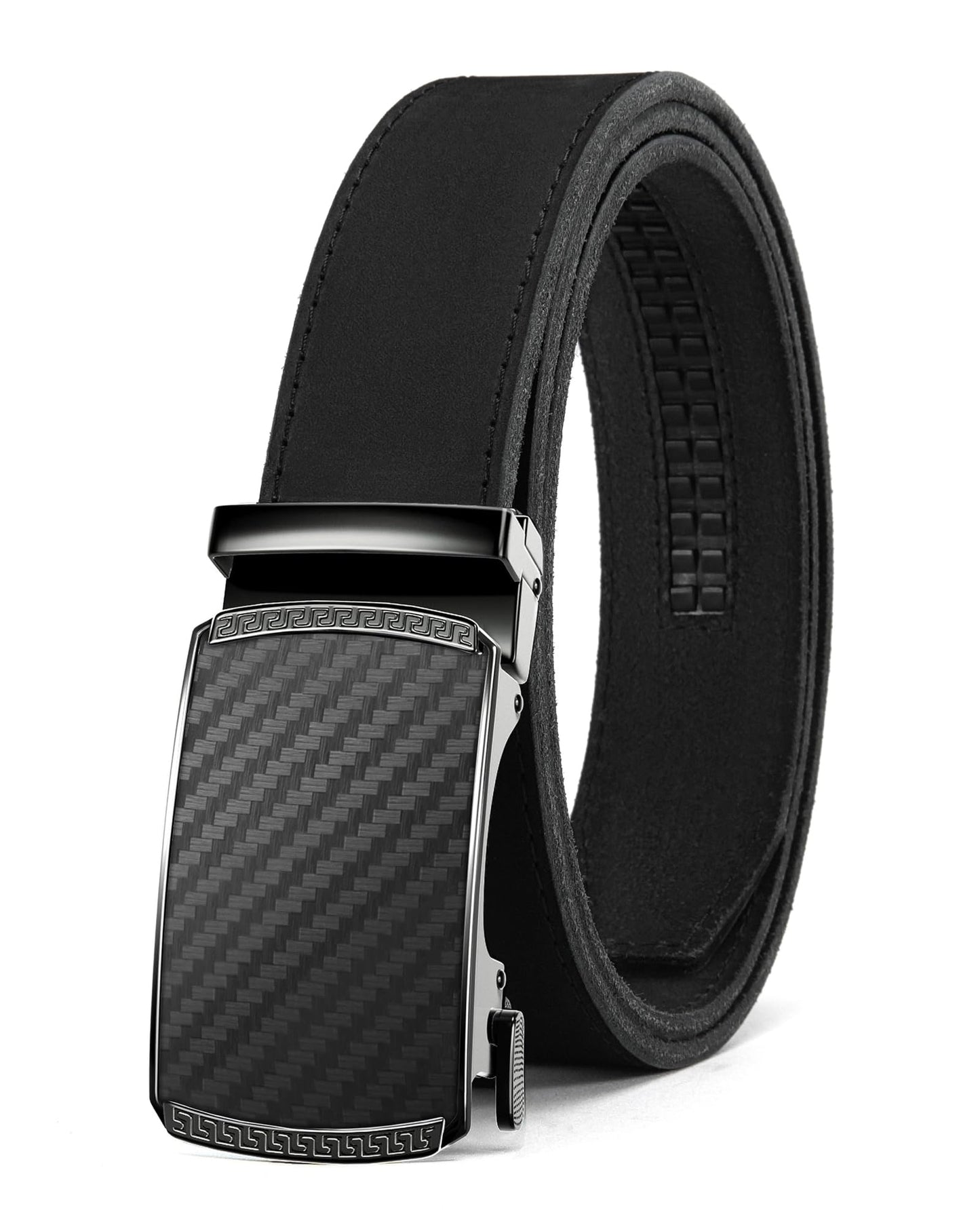 HOTCHAOREN Mens Belt Leather Ratchet Belt - Customizable Fit, Effortless Style (35mm)
