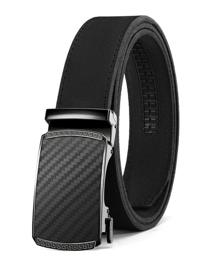 HOTCHAOREN Mens Belt Leather Ratchet Belt - Customizable Fit, Effortless Style (35mm)