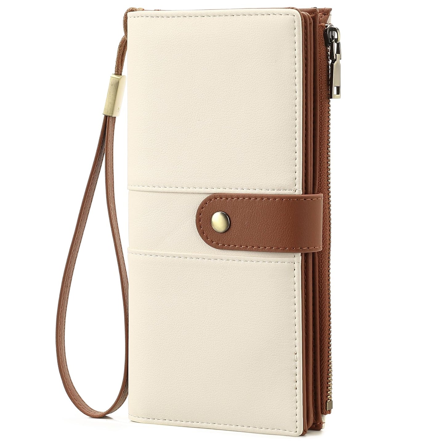 HOTGAEKEAO Womens Wallet RFID Blocking Large Capacity Vegan Leather Card Holder Wristlet Clutch with 32 Card Slots 4 ID Windows