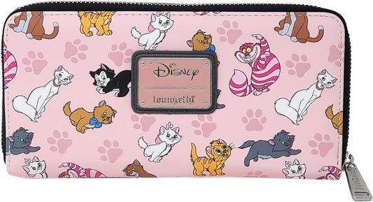 HOTLoungefly Disney Cats Wallet Zip Around Clutch Faux Leather