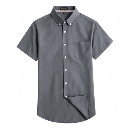 HOTMen's Oxford Dress Shirt Short Sleeve Button Down Shirts Business Casual with Chest Pocket for Gifts