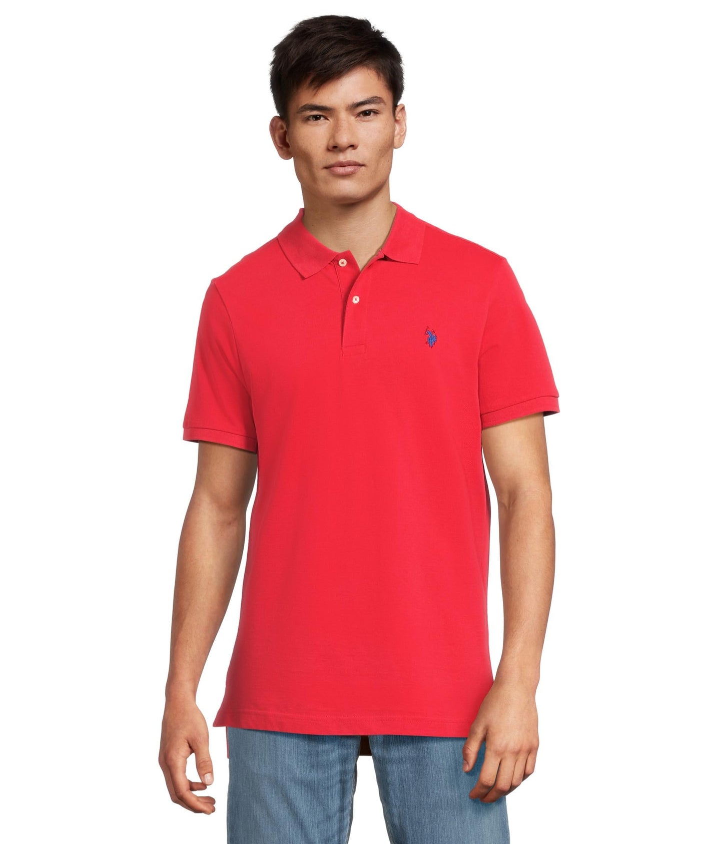 HOTU.S. Polo Assn. Men's Classic Polo Shirt, Two-Button Closure Pique Polo Shirt, Summer Fashion Golf Shirt | Two-Button Closure Pique Polo Shirt, Summer Fashion Golf Shirt