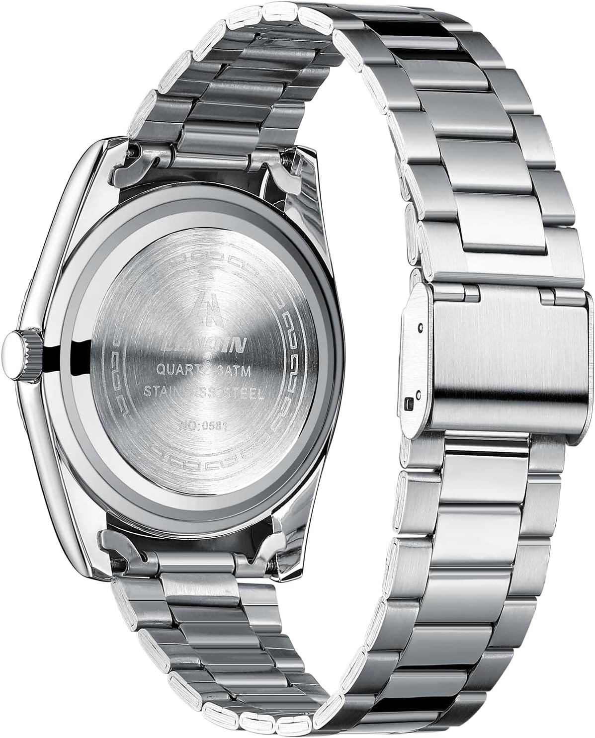 HOTLN LENQIN Mens Watches Waterproof Stainless Steel Watch for Men Analog Quartz Fashion Business Designer Wristwatch