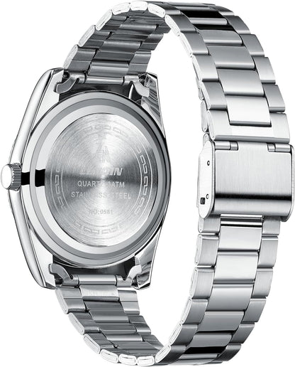 HOTLN LENQIN Mens Watches Waterproof Stainless Steel Watch for Men Analog Quartz Fashion Business Designer Wristwatch