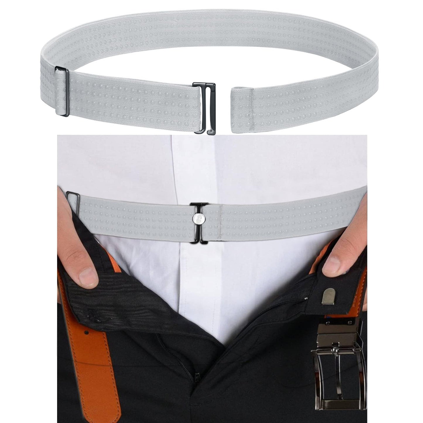 HOTSUOSDEY Shirt Stays Belt for Men Shirt Tucker Holder Crop Top Band for Women Non-slip Adjustable Elastic Band