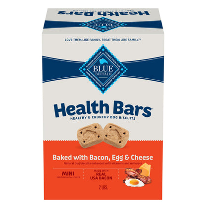 HOTBlue Buffalo Health Bars Bacon, Egg & Cheese Crunchy Dog Biscuits, Oven-Baked with Real Bacon & Natural Ingredients, Healthy Dog Treats with No Artificial Flavors or Preservatives, Jumbo Box 3.5 lbs.