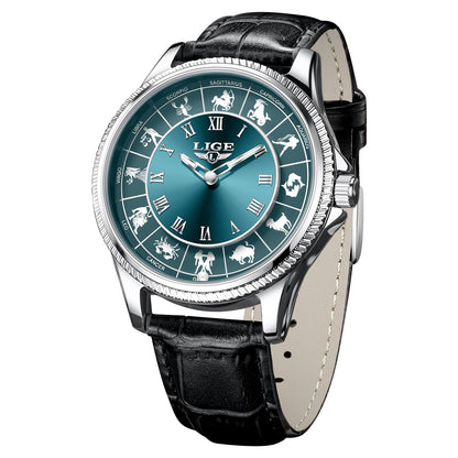 HOTMens Watches,Unique Roulette Style Quartz Analog Watch,45MM Big Face Alloy Waterproof Glowing Watch for Men,Exquisite and Durable Leather Strap,Casual Fashionable Men's Wrist Watches