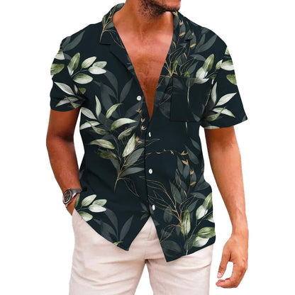 HOTKYKU Funky Hawaiian Shirt for Men Palm Beach Shirts Tropical Vacation Clothes