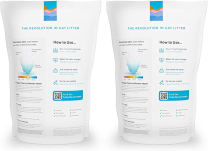 HOTPrettyLitter Health Monitoring Cat Litter (Unscented, Non Clumping) | Lightweight & Low Tracking, Color Changing Silica Gel Crystals, Advanced Odor Control — 6 Lbs, Pack of 2 (Up to 2 Month Supply)