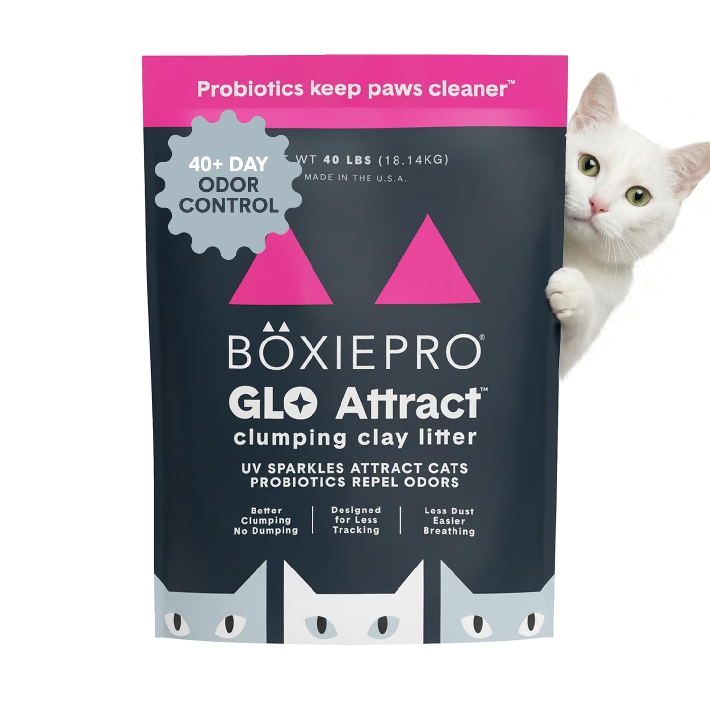 HOTBoxie Probiotic Clumping Cat Litter 40+ Day Odor Control Dust Free 16 lb