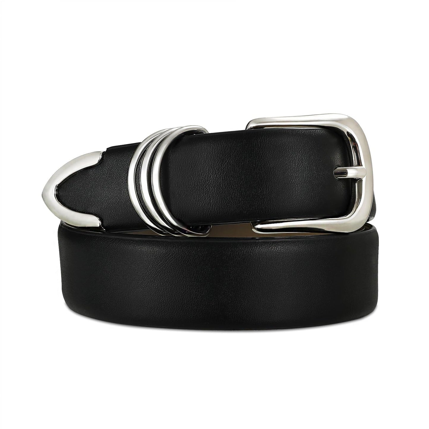 HOTRISANTRY Women's Leather Belts with Gold Buckle Fashion Leather Waist Belt Elegant Ladies Belts for Jeans Gifts for Women