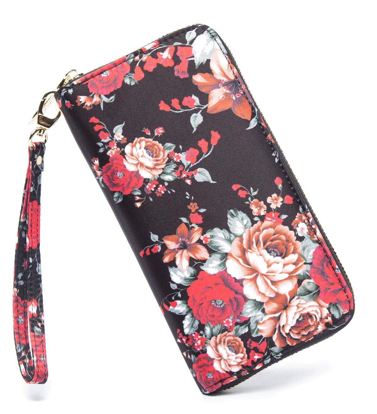 HOTWomen Wallet Card RFID For Womens Holder Blocking Credit Small Zipper Purse Pocket Bifold Slim Coin ID Ladies Wristlet Clutch Large Capacity Window Case Travel Zip Women's
