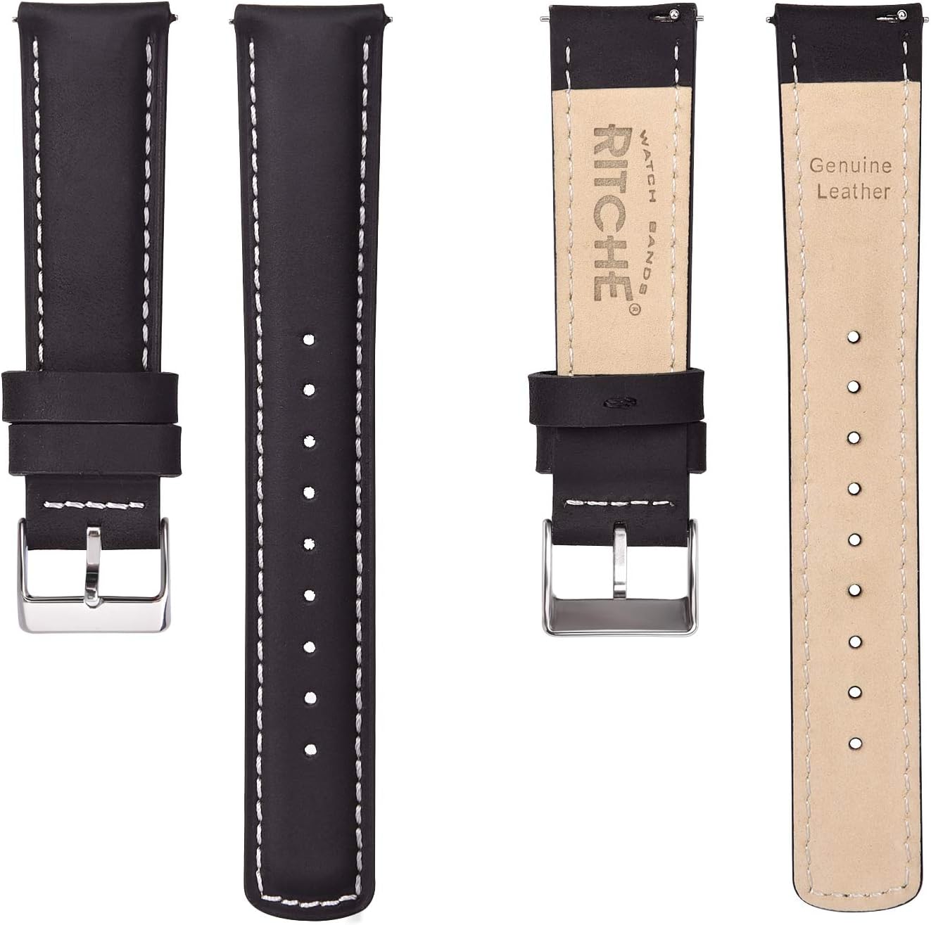 HOTRitche Christmas Gift Quick Release Leather Watch Bands Genuine Watch Straps for Men Women Top Grain Leather Watch Strap, White Elephant Gifts, Stocking Stuffers for Men, Father's Day gifts