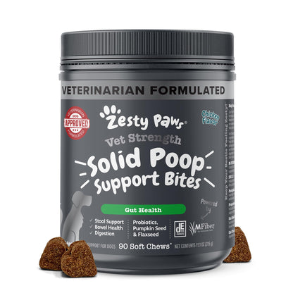 HOTZesty Paws Probiotics for Dogs - Digestive Enzymes for Gut Flora, Digestive Health, Diarrhea & Bowel Support - Clinically Studied DE111 - Dog Supplement Soft Chew for Pet Immune System - Pumpkin, 90ct