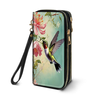 HOTWomen's Large Capacity Wallet PU Leather Double Zipper Clutch Purse Multifunctional Wallet with Removable Wristlet Strap for Smart Phone/Coin/Card/Cash, Floral Quotes Bible Verse Philippians 4-13