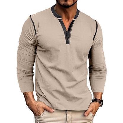 HOTMen's Casual Henley Shirts Classic Button Cotton Short Sleeve T-Shirt Summer Basic Solid Lightweight Tees Tops