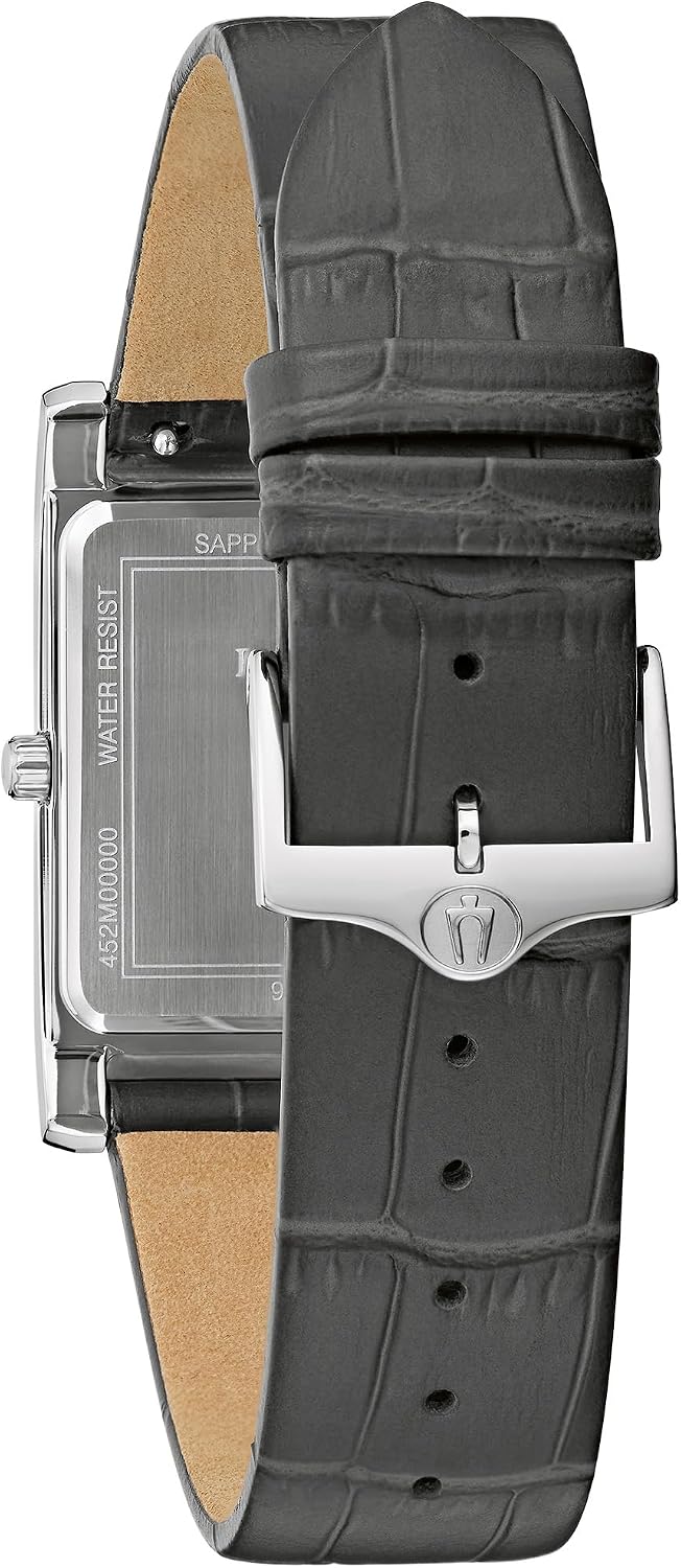 HOTBulova Men's Classic Sutton 3-Hand Calendar Quartz Leather Strap, Patterned Dial, Sapphire Crystal, 29 x 41mm