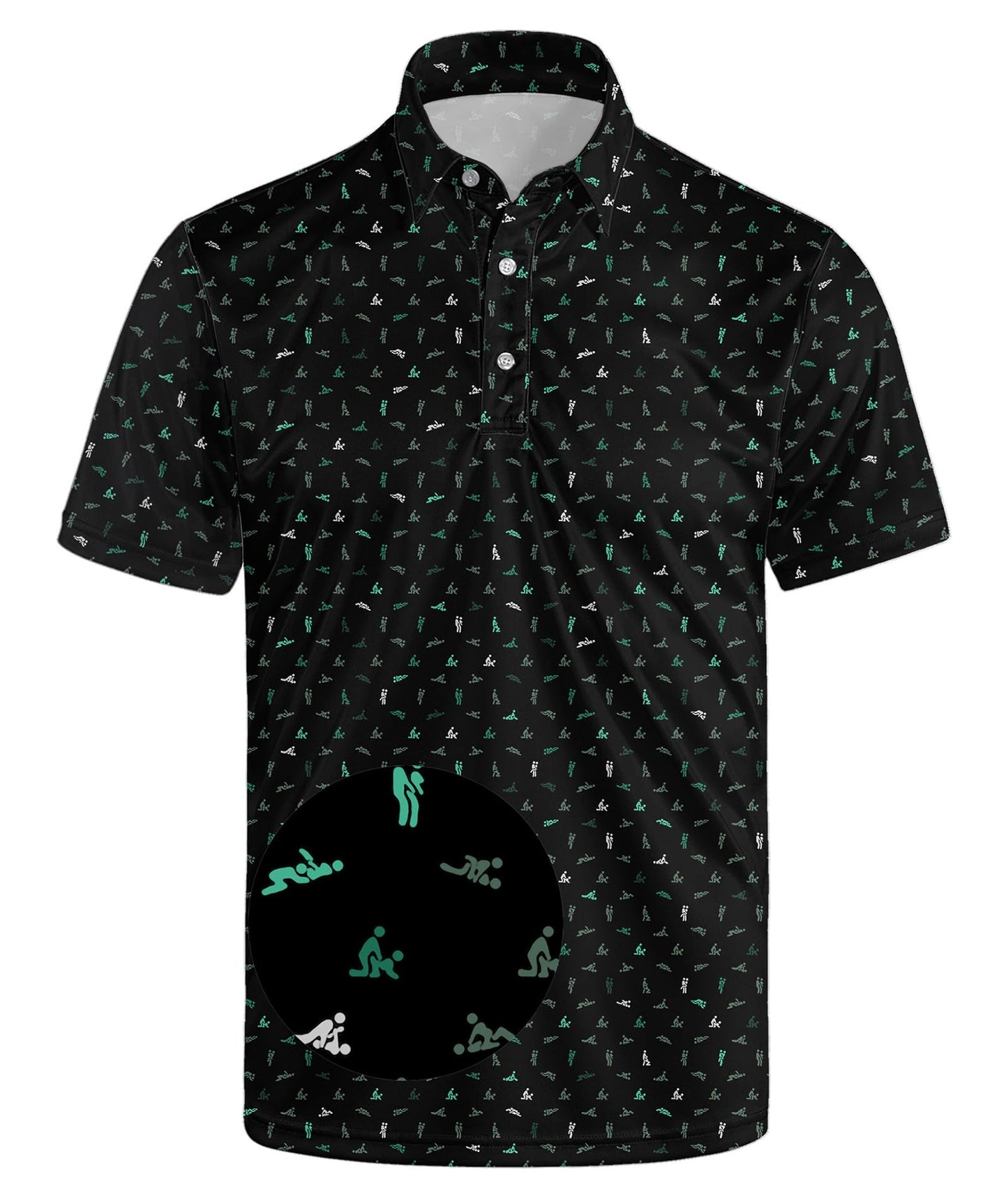 HOTGolf Polos for Men Funny Moisture Wicking Golf Shirts Performance Quick-Dry Polo Shirts Short Sleeve