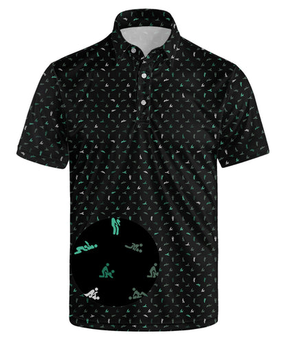 HOTGolf Polos for Men Funny Moisture Wicking Golf Shirts Performance Quick-Dry Polo Shirts Short Sleeve