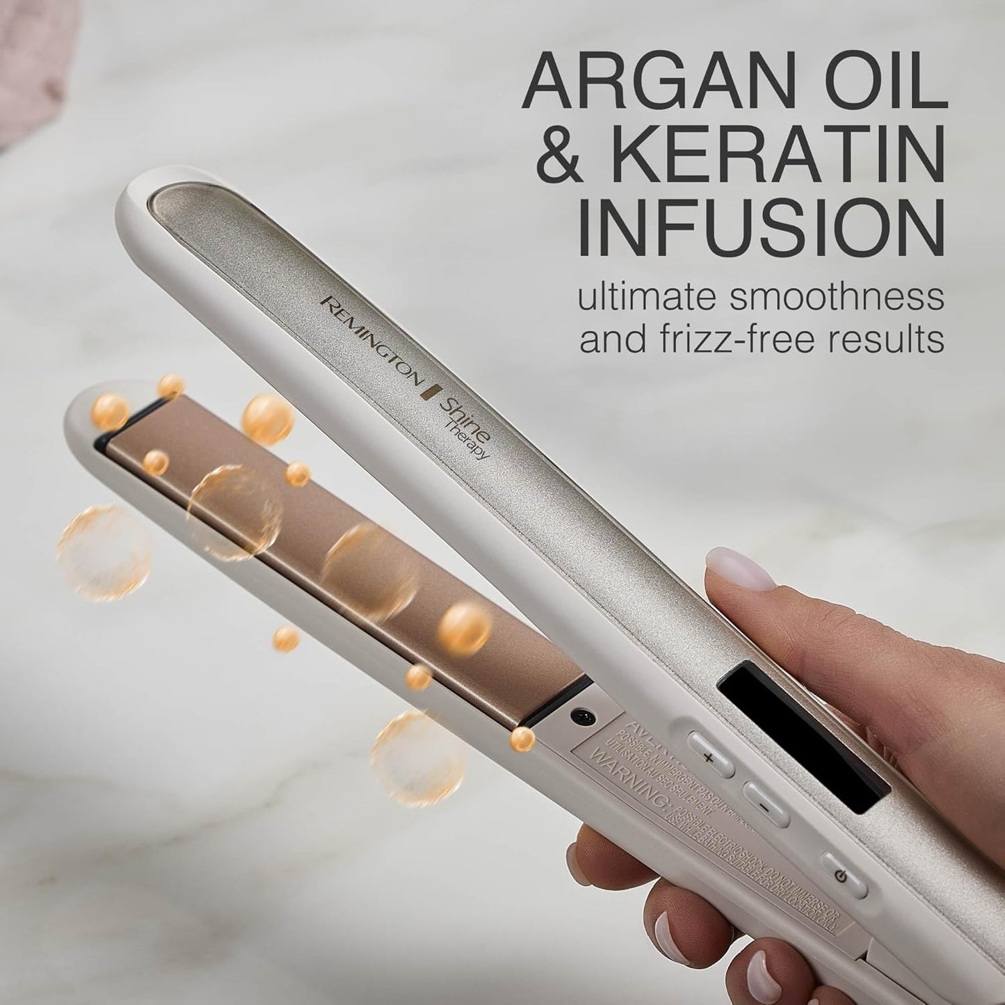 HOTRemington Shine Therapy 1 inch Hair Straightener Iron, Flat Iron Infused with Argan Oil & Keratin, Professional Ceramic Flat Iron for Less Frizz, Shines and Smooth, Styling Tools