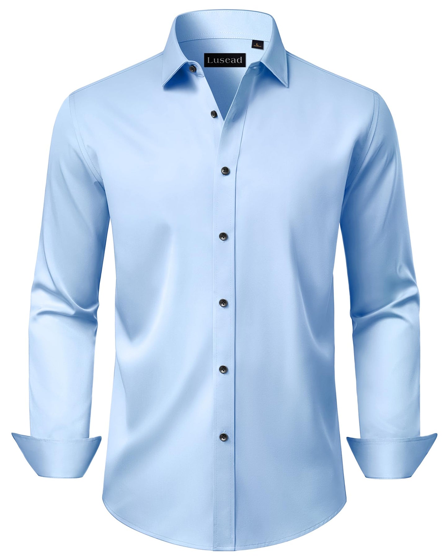 HOTMen's Dress Shirts Long Sleeve Stretch Wrinkle Free Wedding Formal Business Button Down Shirt