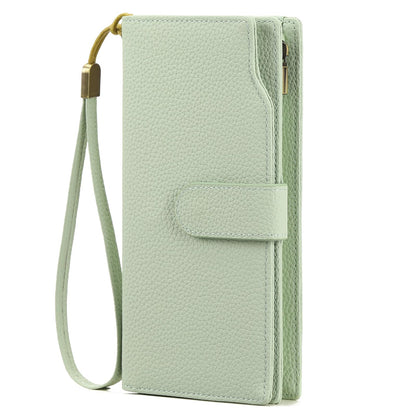HOTGAEKEAO Womens Wallet RFID Blocking Large Capacity Vegan Leather Card Holder Wristlet Clutch with 32 Card Slots 4 ID Windows