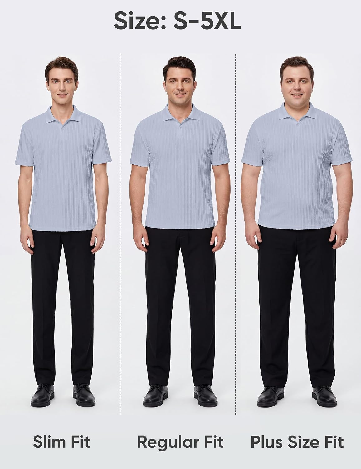 HOTJMIERR Mens Casual Polo Shirt Summer Short Sleeve Vacation Button Beach Knit Stretchy Golf Shirts