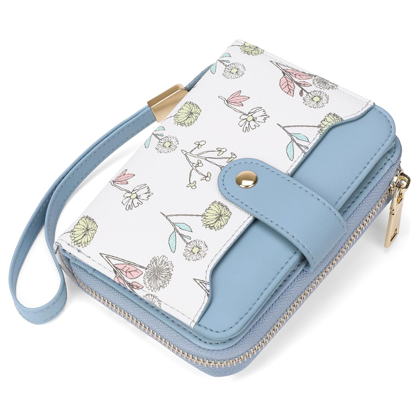 HOTSENDEFN Leather Credit Card Holder RFID Blocking Wallet for Women Large Capacity Card Case Organizer Wristlet with 35 Slots