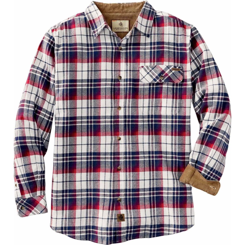 HOTLegendary Whitetails Mens Long Sleeve Button Down 100% Cotton Flannel Shirt