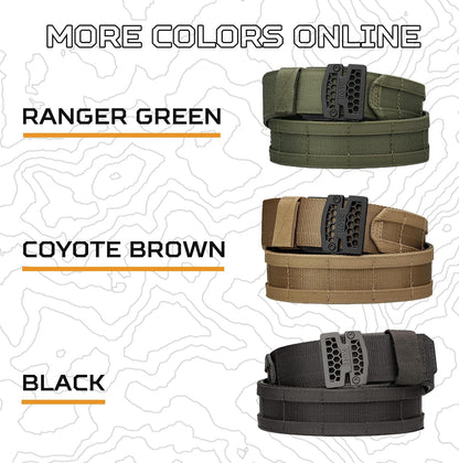 HOTKORE 1.75" MOLLE Battle Belt | Tactical Duty & Range Belt System | Micro-Adjustable Reinforced Outer + Inner Liner, B1 Buckle, Fits 24"–48" Waist | Ideal for Law Enforcement, Military & Training