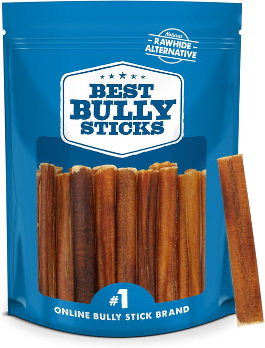 HOTBest Bully Sticks 4 Inch Bully Sticks for Dogs - 8 oz (Pack of 1) - Natural Grass-Fed Dog Treats Small Breed, Grain and Rawhide-Free, Perfect for Small or Young Canines