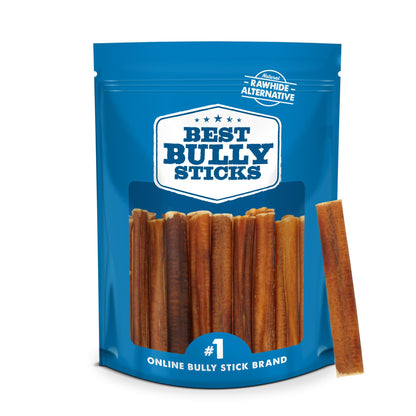 HOTBest Bully Sticks 4 Inch Bully Sticks for Dogs - 8 oz (Pack of 1) - Natural Grass-Fed Dog Treats Small Breed, Grain and Rawhide-Free, Perfect for Small or Young Canines