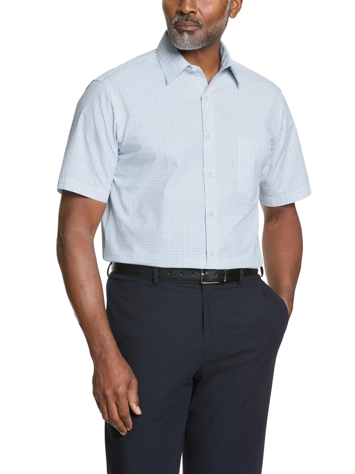 HOTVan Heusen Men's Short Sleeve Dress Shirt Regular Fit Poplin Solid