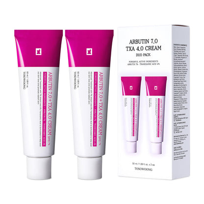 HOTTOSOWOONG Arbutin 7% + Tranexamic Acid 4% Cream, 70,000ppm Arbutin, 40,000ppm TXA, Niacinamide, Glutathione, Dark Spots, Freckle, Blemishes, Pigmentation, Korean Skin Care, 50ml, 1.69 fl.oz.