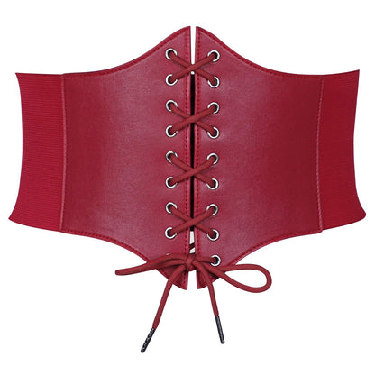 HOTJASGOOD Women’s Elastic Costume Waist Belt Lace-up Tied Waspie Corset Belts for Women