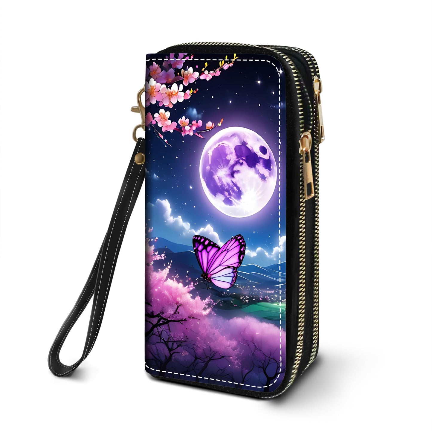 HOTWomen's Large Capacity Wallet PU Leather Double Zipper Clutch Purse Multifunctional Wallet with Removable Wristlet Strap for Smart Phone/Coin/Card/Cash, Floral Quotes Bible Verse Philippians 4-13