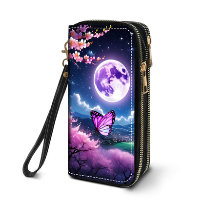 HOTWomen's Large Capacity Wallet PU Leather Double Zipper Clutch Purse Multifunctional Wallet with Removable Wristlet Strap for Smart Phone/Coin/Card/Cash, Floral Quotes Bible Verse Philippians 4-13