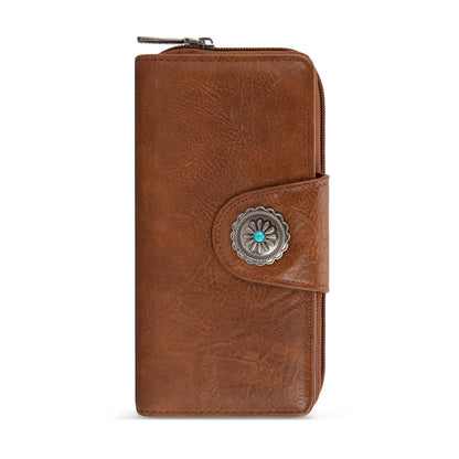 HOTMontana West Women's Wallets Western Sunflower Wallet Women Large Capacity Credit Card Wallet Ladies Female Bifold Clutch Wallets with ID Window and Coin Purse