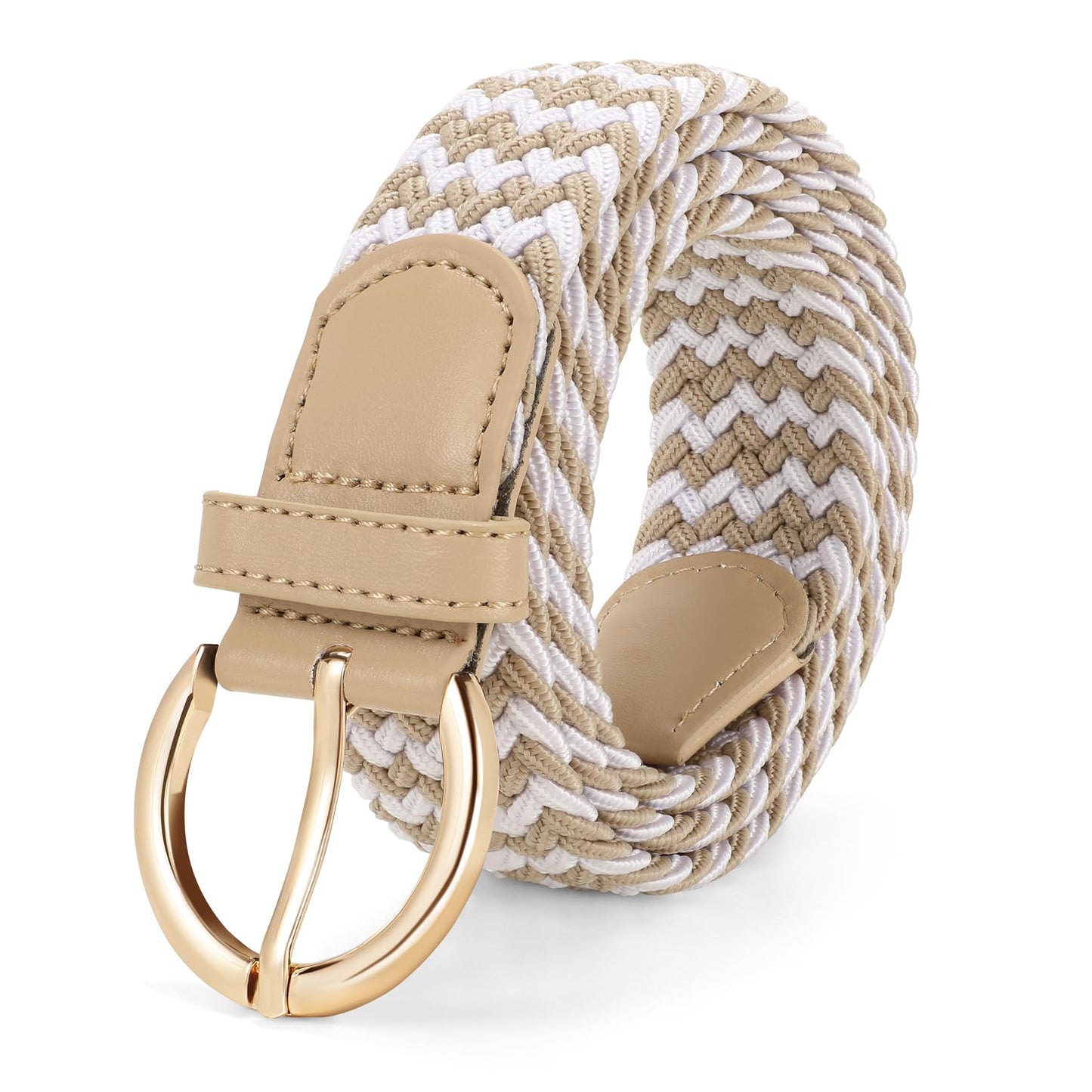 HOTJASGOOD Women Men Braided Woven Elastic Stretch Waist Belt Golf Canvas Fabric Casual Belt for Jeans Pants