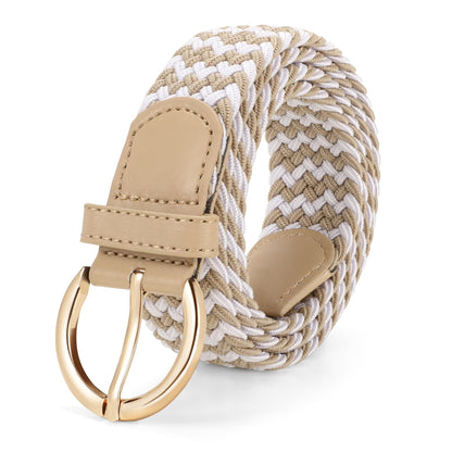 HOTJASGOOD Women Men Braided Woven Elastic Stretch Waist Belt Golf Canvas Fabric Casual Belt for Jeans Pants