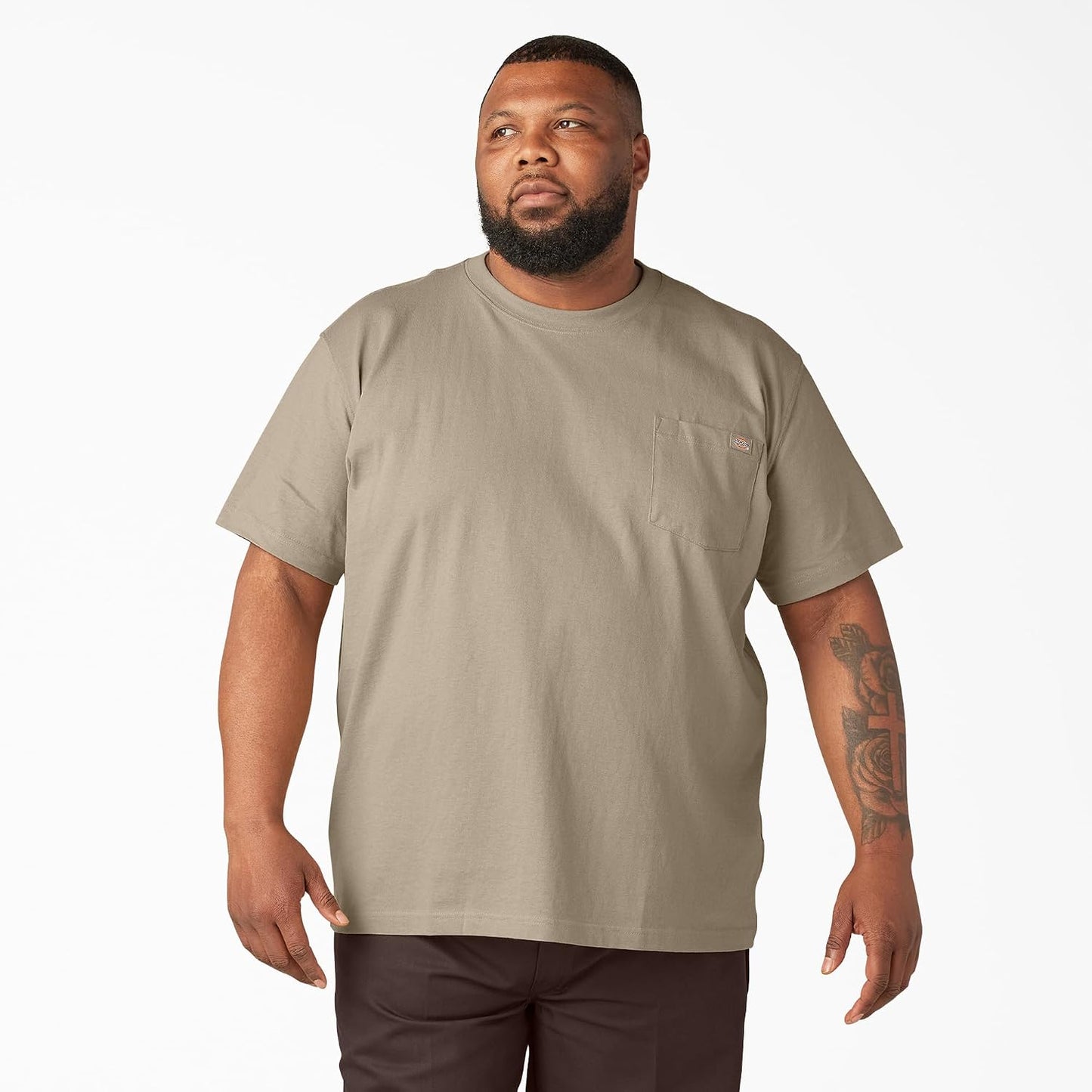 HOTDickies Men's Heavyweight Heathered Short Sleeve Pocket T-Shirt