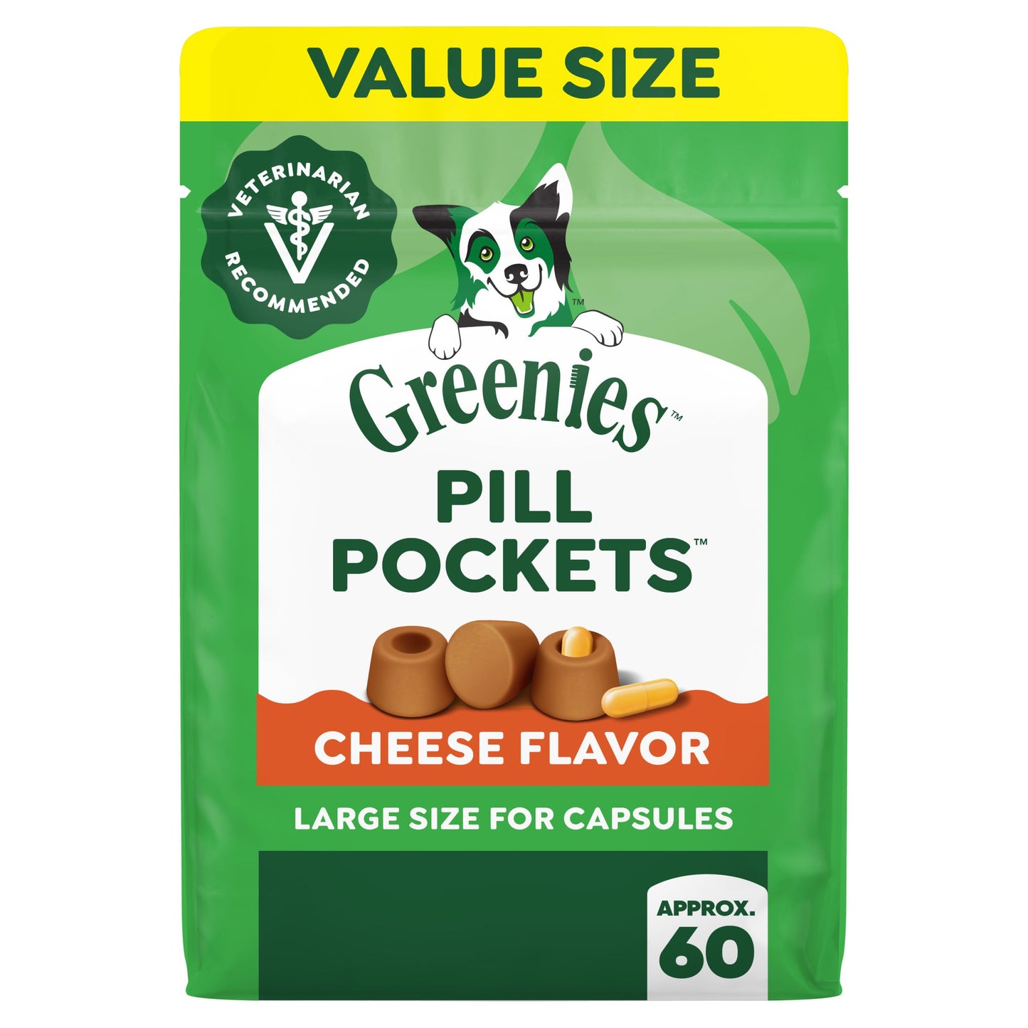 HOTGreenies Pill Pockets Large Size Dog Treats, Hickory Smoke, 15.8 oz | Capsule size, hickory smoke flavor, masks medicine odor, low calorie, stress-free, Dog Treat Pouch for Capsule Medication