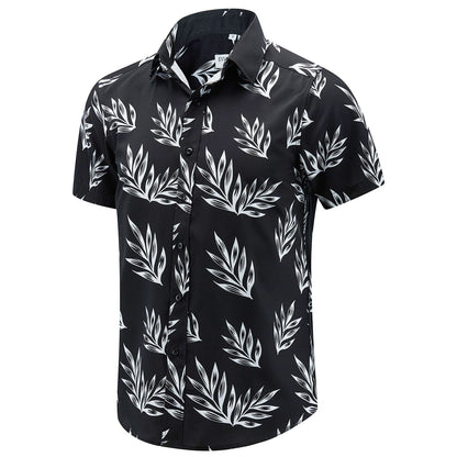 HOTENVMENST Hawaiian Shirt for Men Short Sleeve Beach Printed Summer Button Down Aloha Shirt