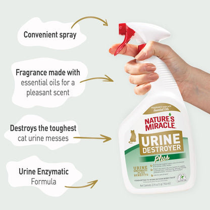 HOTNature’s Miracle Urine Destroyer Plus for Cats, Enzymatic Formula, Ready-to-Use, 32 oz