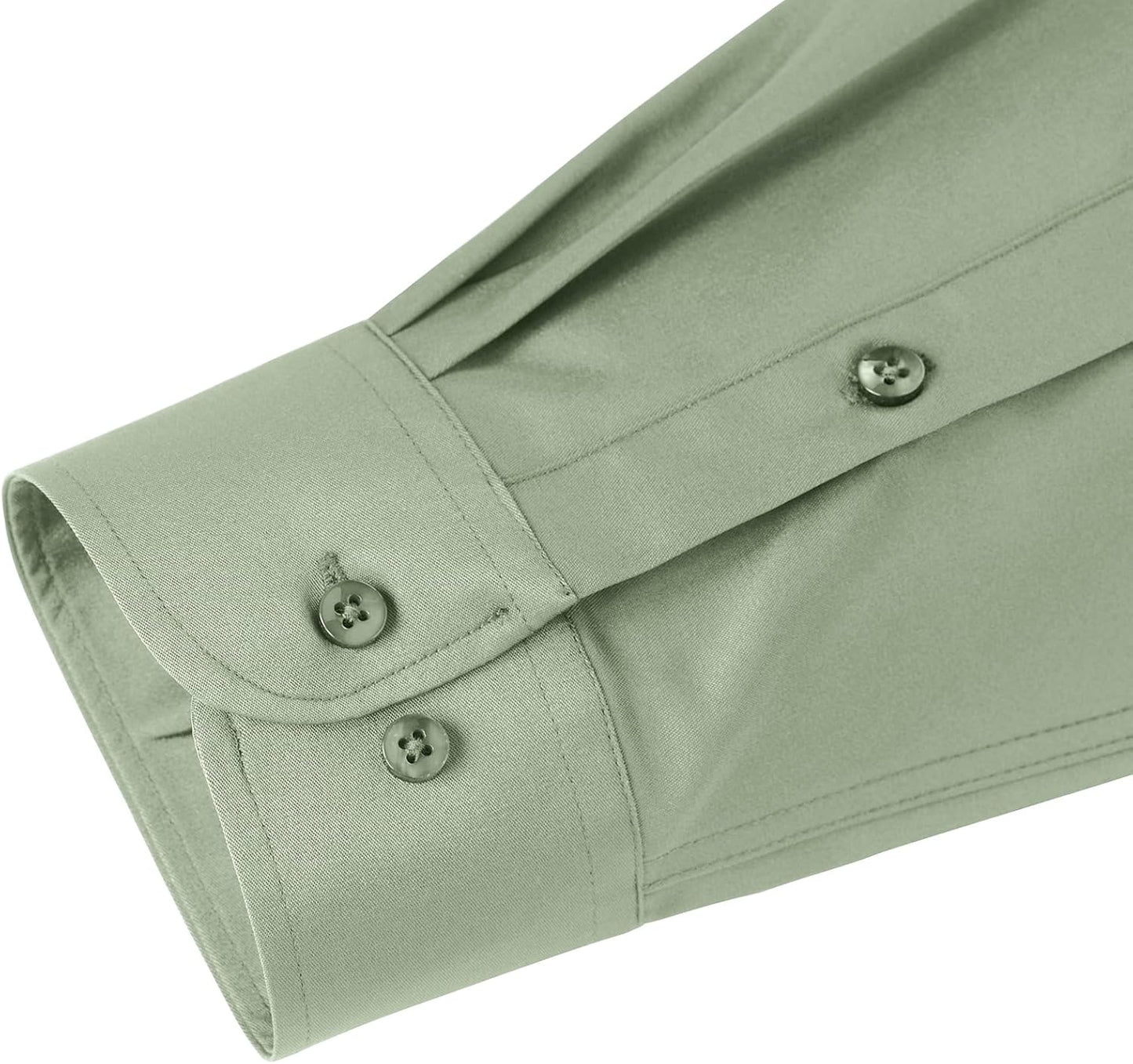 HOTJ.VER Men's Dress Shirts Solid Long Sleeve Stretch Wrinkle-Free Formal Shirt Business Casual Button Down Shirts