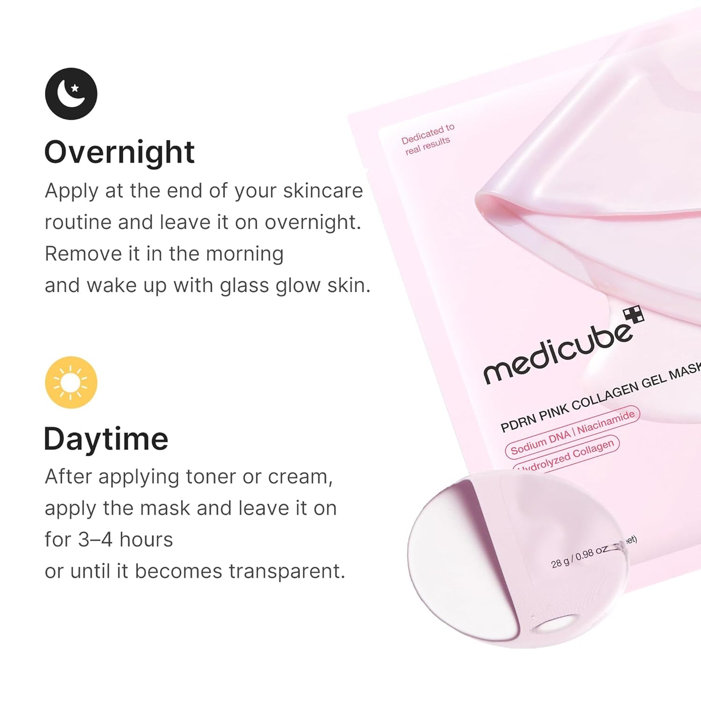 HOTmedicube Jelly Gel Mask with Salmon DNA PDRN Pink Collagen | Overnight Face Mask for Glass Glow Skin | Elasticity, Hydrating, Firming and Moisturizing | Korean Skincare, 28g x 4ea