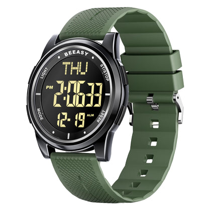 HOTBeeasy Digital Watch for Men Women, 50M Waterproof, Ultra-Thin & Lightweight, 44mm Silicone Sports Watch with Alarm, Stopwatch, Countdown, Ideal for Gym, Running, School, Daily Wear