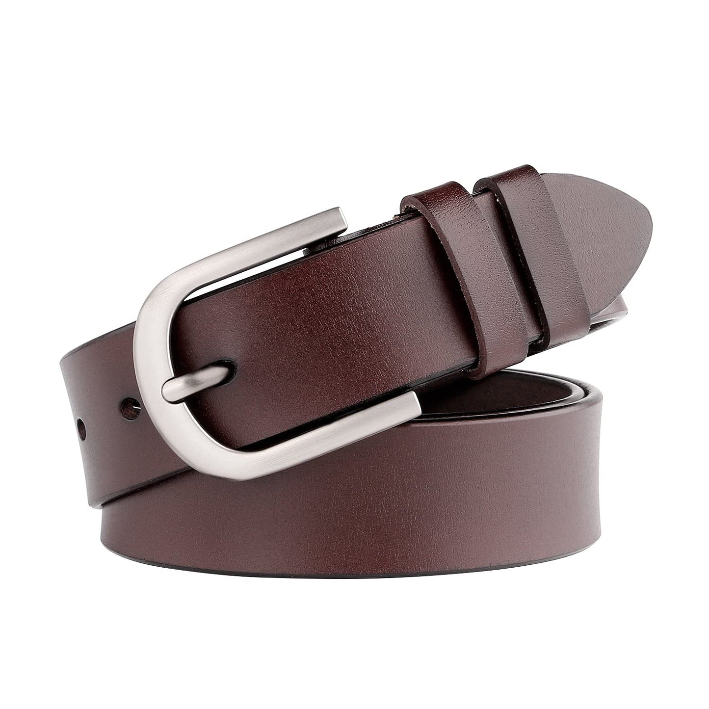 HOTWHIPPY Women Leather Belt for Jeans Pants Dresses Black Ladies Waist Belt with Pin Buckle